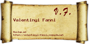 Valentinyi Fanni névjegykártya