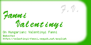 fanni valentinyi business card